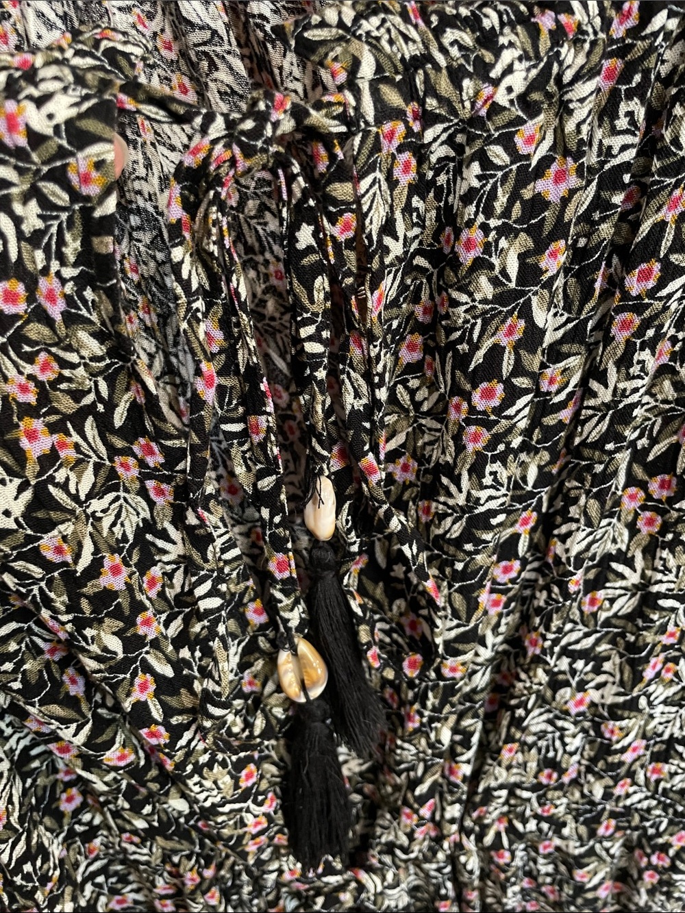 NATURAL LIFE Havana Nights Black Floral Ruffle-Tie Maxi Dress - Picture 9 of 17